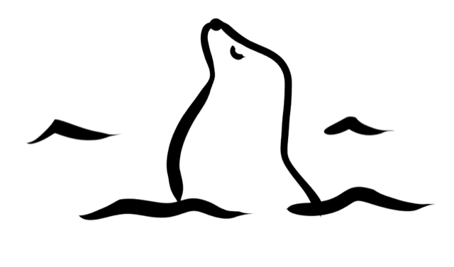 Silhouette of a bird facing right with its head raised, appearing to sing or call out.