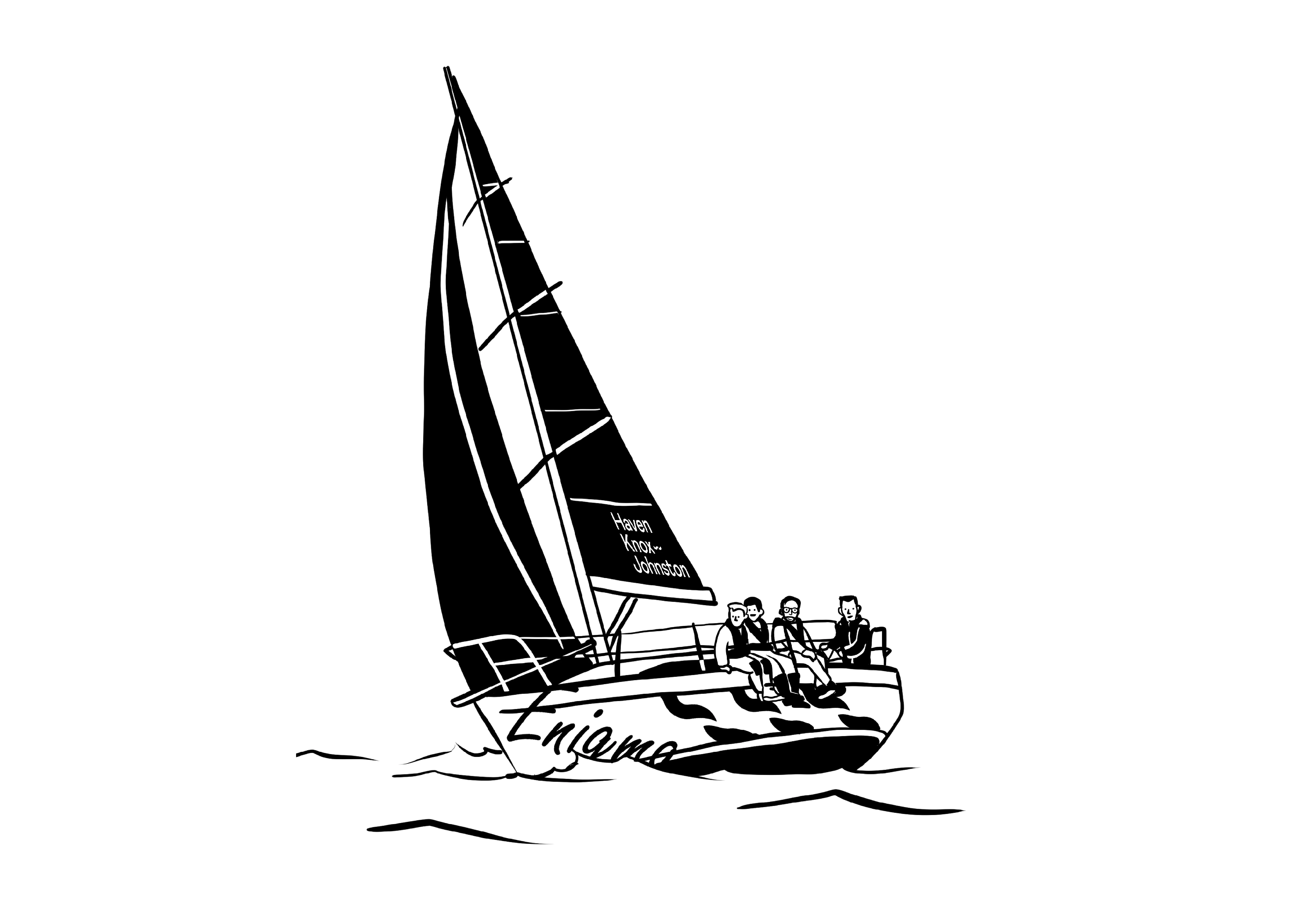 Illustration of a sailboat with 