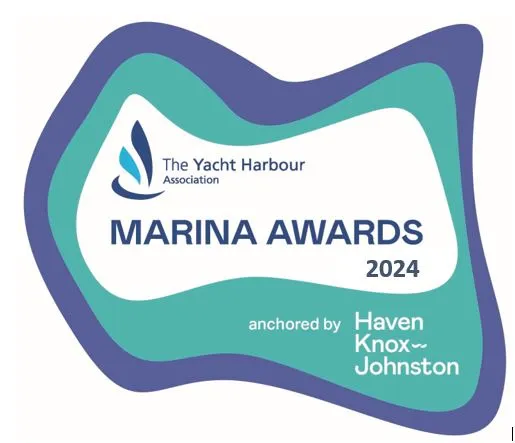 Logo of The Yacht Harbour Association's TYHA Marina Awards 2024, featuring text: 