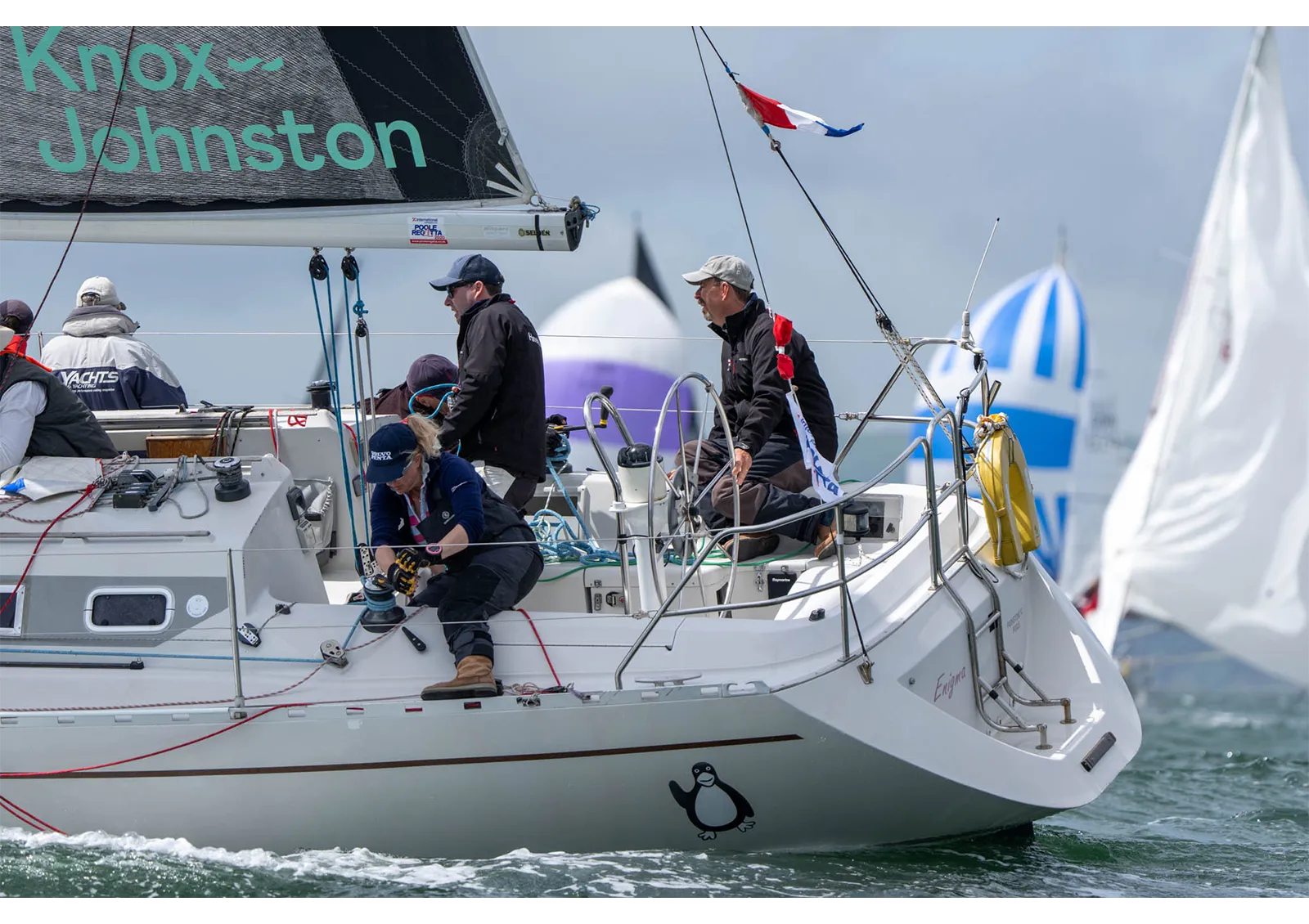 Sailors on a yacht named 