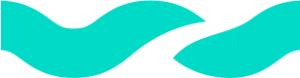 Two stylized turquoise waves on a white background, one larger than the other, with smooth, flowing curves reminiscent of an endless cruising range.